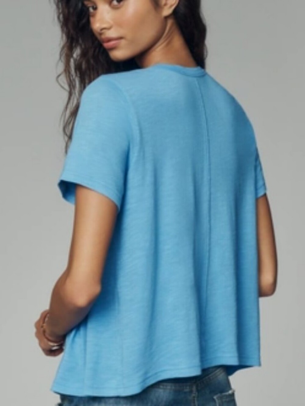 NWT Pilcro Short-Sleeve Smocked Tee